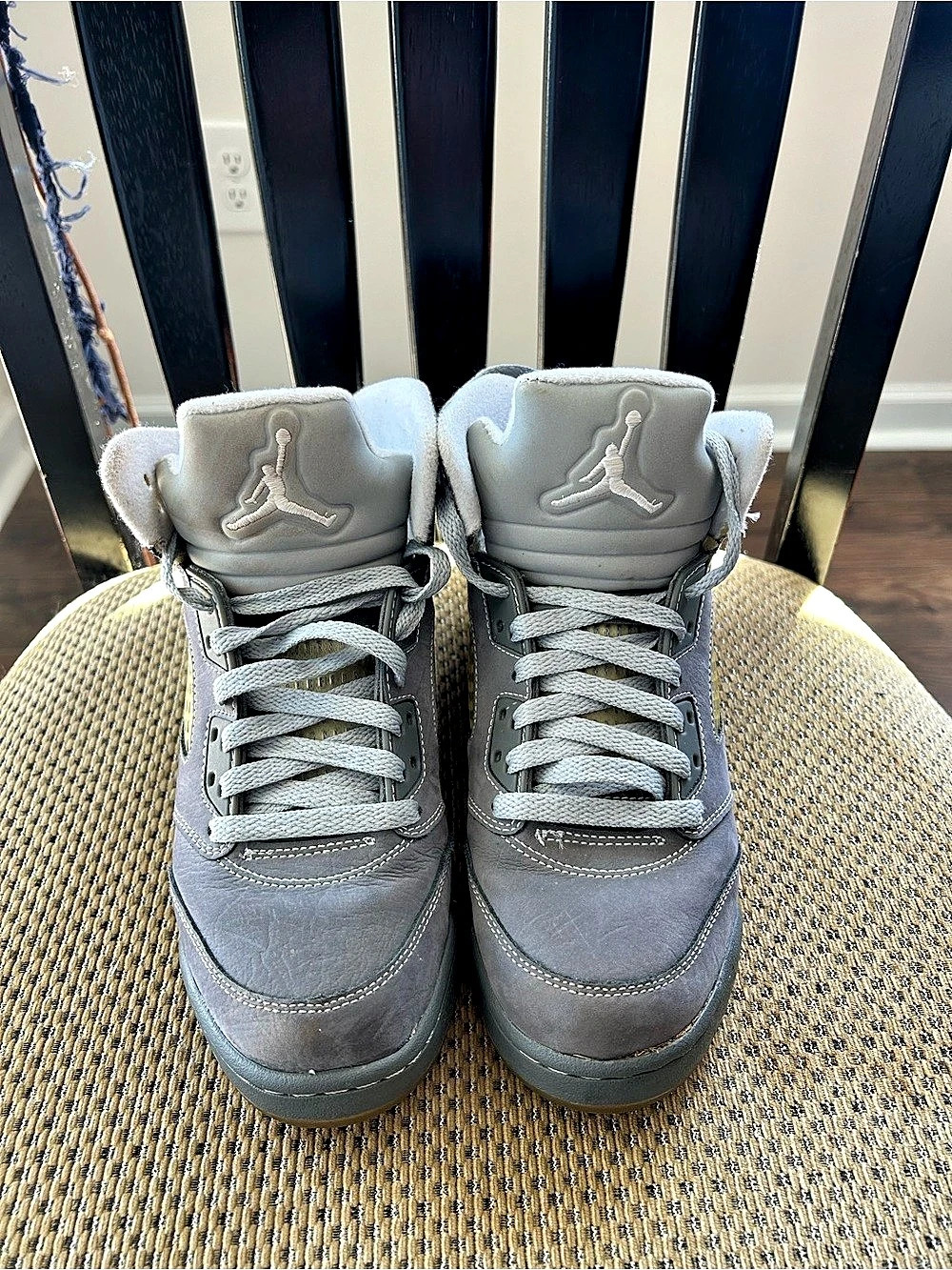 Jordan Air Jordan 5 Retro "Wolf Grey" Gray & Black High Top Sneakers
